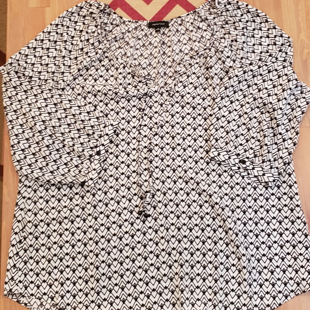 Spense Black and White Blouse